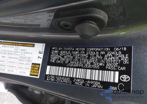 2018 Toyota Prius Prime Premium z USA, uszkodzony, nr VIN JTDKARFP9J3087055